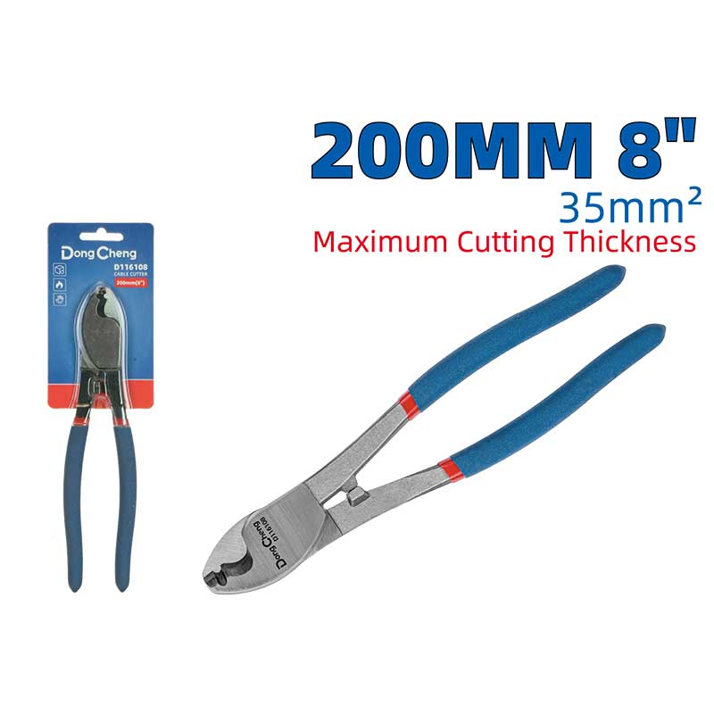 DongCheng HD116108 8" / 200mm Heavy-Duty 55# High-Carbon Steel Cable Cutter (35mm² Capacity)