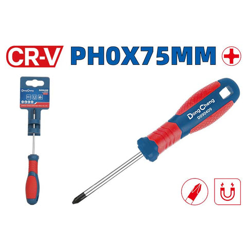 DongCheng HD090401 PH0 x 100mm Precision Magnetic Chrome Vanadium (CR-V) Phillips Screwdriver