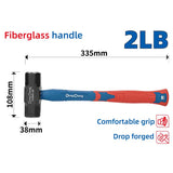 DongCheng HD100800 2 LB / 900g Heavy-Duty Drop-Forged 45# Carbon Steel Sledge Hammer