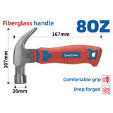 DongCheng HD100410 8 OZ / 250g Stubby Mini Claw Hammer with Ergonomic Fiberglass Handle