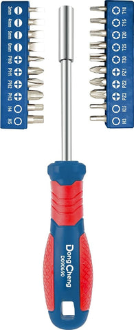 DongCheng HD090690 21-Piece Chrome Vanadium (CR-V) Screwdriver Bit Set with Magnetic Bit Holder