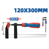 DongCheng HD071205 120x300mm Extra Heavy-Duty Deep-Throat Industrial F-Clamp (450 KGS Clamp Force)