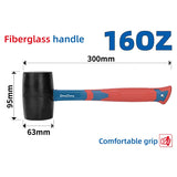 DongCheng HD101801 16 OZ / 520g Heavy-Duty Non-Sparking Non-Marring Rubber Hammer with Fiberglass Handle