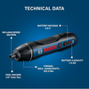 Bosch GO 2.0 Professional Cordless Screwdriver Kit | 3.6V | 5 Nm | 33-Piece Bit Set | 06019H2181