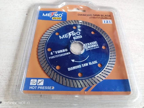 METPLUS Diamond Saw Blade – Segmented, Turbo & Rim Diamond Cutting Blade for Granite, Marble, Concrete, Stone & Tiles