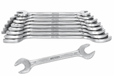 METRO Double Open End Spanner Set Chrome Vanadium CRV, Professional Multi-Size Open End Wrench Set for Automotive & Workshop Applications