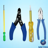 METRO Electrician Kit No. 2 – Professional Electrical Tool Set with Combination Plier, Wire Stripper, Screwdriver, Line Tester, Hammer & More