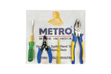 METRO Electrician Kit No. 1 – Combination Plier, Wire Stripper, 2-in-1 Screwdriver & Electric Line Tester with Kit Bag