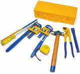 METRO Plumber Kit – Professional Plumbing Tool Set with Pipe Wrenches, Water Pump Plier, Hammer, Screwdriver, Hacksaw & Measuring Tap