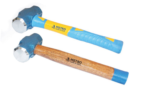METRO Sledge Hammer with Wooden & Fibre Handle, Heavy-Duty Drop Forged Hammer for Construction, Fabrication, Demolition & General Industrial Work