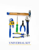 METRO Universal Tool Kit – Adjustable Wrench, Pipe Wrench, Screwdriver, Hammer, Combination Pliers, Wire Stripper & Tool Box