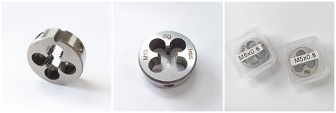 Metro HSS Round Dies — high speed steel, BSW, metric & BSP sizes, 1" to 2" outer dia. 