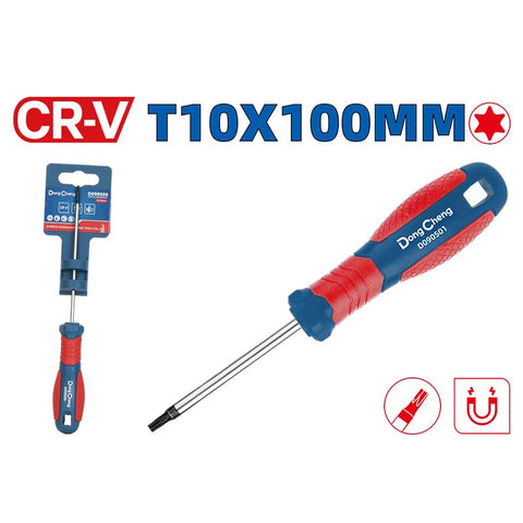 ONGCHENG CR-V T10 × 100mm Magnetic Torx Screwdriver with Ergonomic Handle
