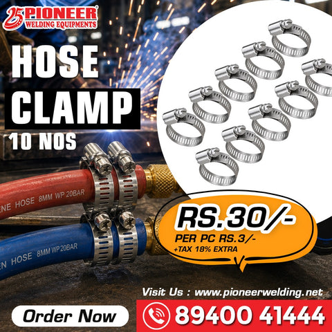 Pioneer Hose Clamp 10 Nos for Welding Hoses and Pipe Fastening