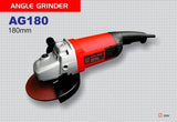 RALLIWOLF AG180 180mm Angle Grinder 2400W Heavy-Duty Electric Grinder, 8500 RPM for Continuous Steel Grinding and Fabrication Applications