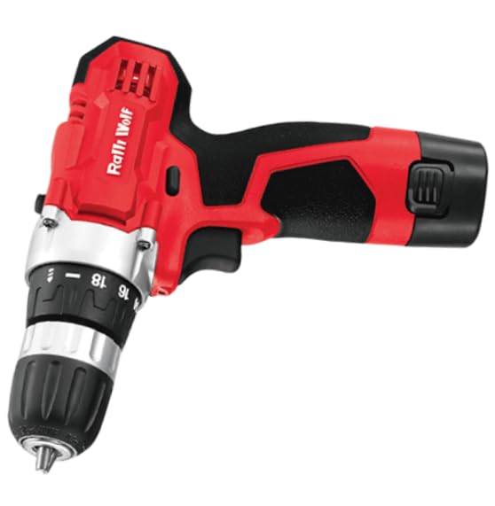 Ralli Wolf RCD12V 12V cordless drill driver with 25Nm torque for 10mm steel, 15mm wood drilling and fastening applications