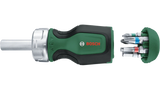Bosch Stubby Bit Ratchet Screwdriver + 6 Bits | Compact Ratchet Screwdriver