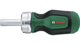 Bosch Stubby Bit Ratchet Screwdriver + 6 Bits | Compact Ratchet Screwdriver