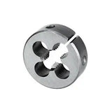 Metro Carbon Steel Round Dies — double chamfered, BSW & metric sizes, 13/16" to 3" outer dia