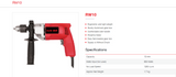Ralli Wolf RW10 10mm 650W 1250 RPM rotary drill with aluminium gear box for workshop and general drilling