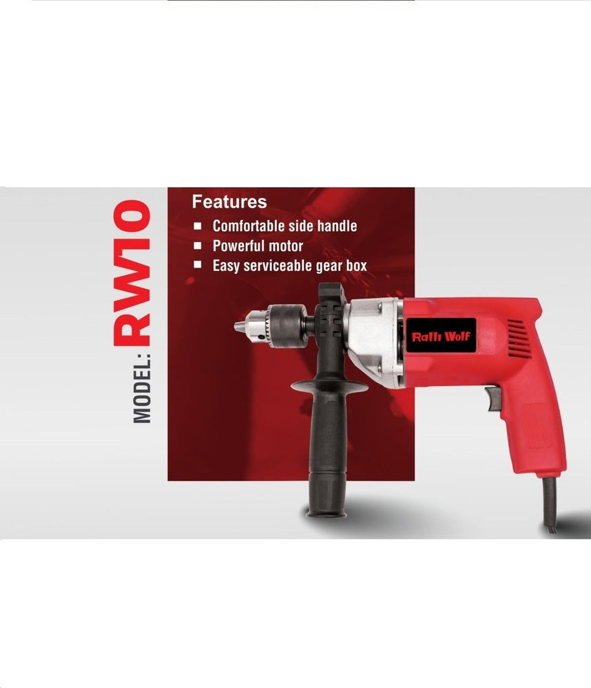 Ralli Wolf RW10 10mm 650W 1250 RPM rotary drill with aluminium gear box for workshop and general drilling