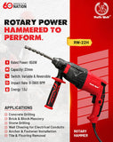 Ralli Wolf RW22-3M 22mm Rotary Hammer online at Pioneer Power Tools. Features 800W copper motor, 2.2J impact energy & safety clutch