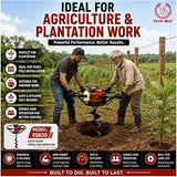 Ralli Wolf ED630 Earth Auger Double Man 63CC 2.2KW Petrol Earth Hole Digging Machine with Double Operator Handle