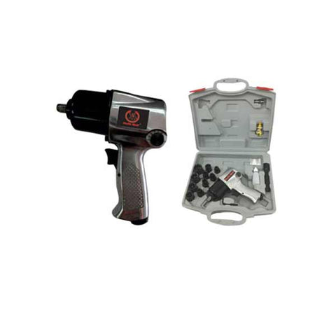 Ralli Wolf IW1700K-A impact wrench kit — 1/2" drive, 600 ft-lbs torque, sockets & case included. For heavy-duty automotive use. 