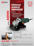 Ralli Wolf Light Duty 4Inch (100mm) Angle Grinder | 800W | Speed 11000 RPM | 2.9 Amps