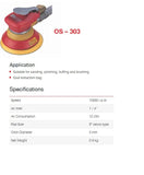 Ralli Wolf OS-303 dust free dual action orbital sander — 5" velcro pad, 10000 RPM. Ideal for automotive & woodworking finishing