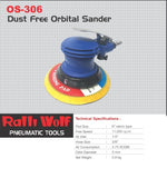 Ralli Wolf OS-306 dust free dual action orbital sander — 6" velcro pad, 11000 RPM. Ideal for larger panel finishing.