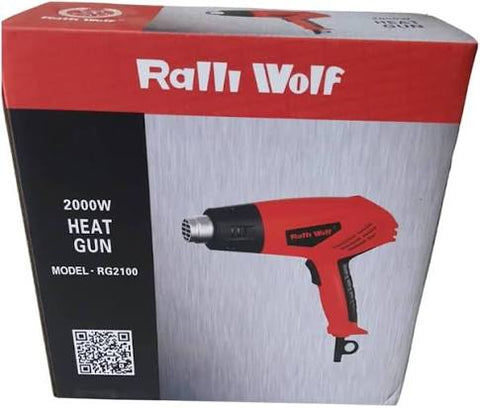 Ralli Wolf RG2100 2000W heat gun with 350°C and 550°C two-speed settings for heat shrinking and electrical maintenance applications