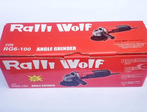Ralli Wolf RG6-100 100mm angle grinder machine, 750W 4 inch angle grinder for metal fabrication, lightweight 11000 rpm angle grinder price, buy Ralli Wolf angle grinder online India, best weld dressing grinder with quick change brushes