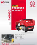 Ralli Wolf RHP120 1600W 120 Bar pressure washer for car and heavy-duty cleaning
