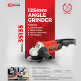 Ralli Wolf 35135 125mm 1350W angle grinder for continuous steel fabrication grinding