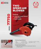Ralli Wolf 77750 750W two speed high-speed industrial air blower for electrical panel, motor and machinery cleaning