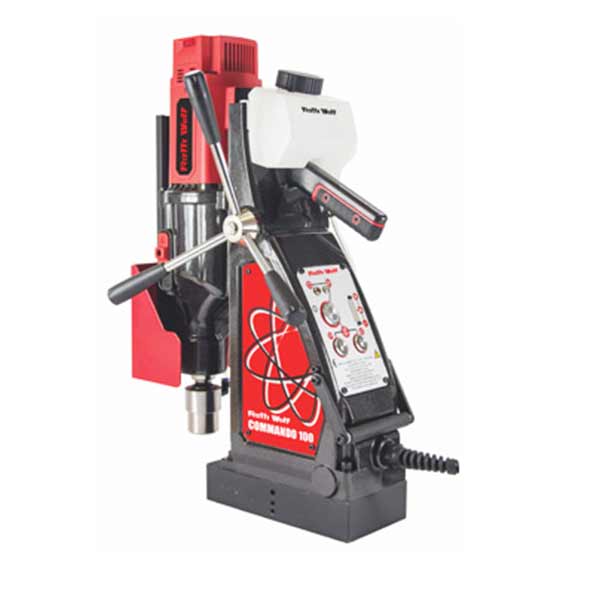 Ralli Wolf Commando 100 New 100mm Magnetic Core Drill Machine – 2000W Variable/Reversible Speed Heavy Duty Magnetic Drilling Machine with 20000N Magnetic Adhesion, MT3 Adaptor (230V)