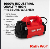 Ralli Wolf RHP-130 1300W high pressure washer with 130 Bar pressure and 390 L/H flow rate for car, workshop and industrial cleaning