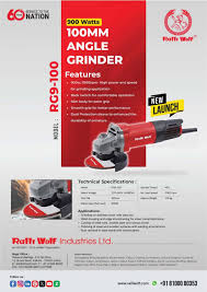 Ralli Wolf RAG9-100 100mm 900W angle grinder for metal grinding and fabrication