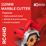 Ralli Wolf RC4HD 110mm 1200W marble cutter with 11000 RPM and 34mm cutting depth for marble and granite cutting applications