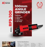Ralli Wolf RF9-100 100mm 900W angle grinder for sheet metal fabrication and weld dressing