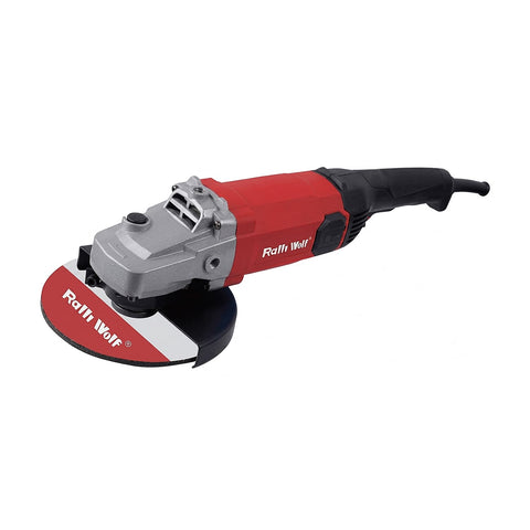 Ralli Wolf RG22-180 180mm angle grinder machine, 2200 watt 7 inch heavy duty angle grinder price, buy Ralli Wolf 180mm grinder with trigger switch online India, best weld dressing and rod cutting grinder 8400 rpm, M14 spindle 7 inch angle grinder for metal fabrication