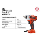 Ralli Wolf RIW21V 21V Cordless Impact Wrench | 380 Nm | 4000mAh Battery