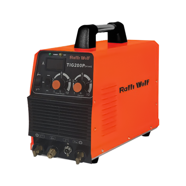 Ralli Wolf RT20P TIG200P pulse DC inverter welding machine. TIG & MMA function, digital meter, 2T/4T, pulse control. Ideal for precision welding.