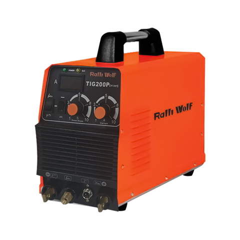Ralli Wolf RT20P TIG200P pulse DC inverter welding machine. TIG & MMA function, digital meter, 2T/4T, pulse control. Ideal for precision welding.