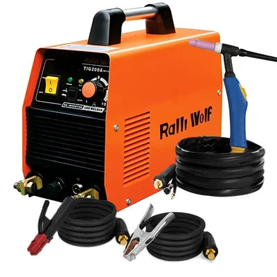 Ralli Wolf RT20 TIG200A DC inverter welding machine. TIG & MMA function, single phase, lightweight 8kg, high frequency ignition. Shop now!