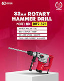 Ralli Wolf RW2-32H 32mm Heavy Duty Rotary Hammer at Pioneer Power Tools. 1150W copper motor, 6.0J impact energy