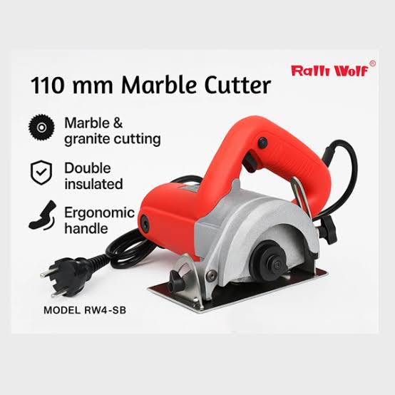 Ralli Wolf RW4 1050W 110mm marble cutter with 13000 RPM and 34mm cutting capacity for marble, stone and tile cutting applications
