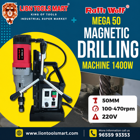Ralliwolf Mega 50 Magnetic Core Drilling Machine (1400W) – 50mm Capacity