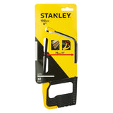 Stanley 0-15-218 10 inch junior hacksaw with 150mm rapid hardened steel blade for metal pipe cutting, plumbing, fabrication and workshop maintenance